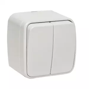 ЭЛМАКС - Минск Выключатель 2-клавишный ОП 10А белый EKF элмакс, электротехника, кабель, светотехника, elmax.pro