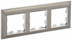 ЭЛМАКС - BRITE Рамка 3-мест. РУ-3-Бр хром/никель IEK элмакс, электротехника, кабель, светотехника, elmax.pro
