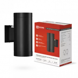 Светильник уличный настенный двусторонний НБУ ЦИЛИНДР-PC-2xGX53-BL алюм черный IP54 IN HOME