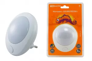 Ночник "Хамелеон" В 75, с выключателем, белый, 0,5 Вт, 220 В TDM