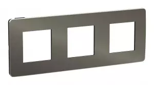 ЭЛМАКС - UNICA STUDIO рамка 3-постовая, НИКЕЛЬ/антрацит элмакс, электротехника, кабель, светотехника, elmax.pro
