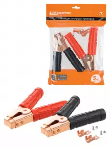 ЭЛМАКС - Зажим "крокодил" для пусковых проводов 700 А (1 красный + 1 черный) TDM элмакс, электротехника, кабель, светотехника, elmax.pro