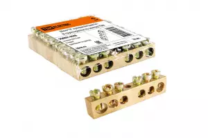 ЭЛМАКС - Шина "N" нулевая 8х12мм 6/1 (6 групп/крепеж по центру) TDM элмакс, электротехника, кабель, светотехника, elmax.pro