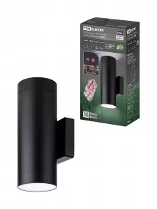 Светильник настенный LED, Тубо, 2х6 Вт, 4000 К, H252 мм, алюм./черн., вверх/вниз, IP65, TDM Светильник настенный LED, Тубо, 2х6 Вт, 4000 К, H252 мм, алюм./черн., вверх/вниз, IP65, TDM