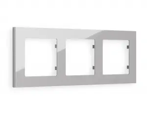 ЭЛМАКС - Рамка ALFA Techno (Серебро глянец) 3-ая AF220403 элмакс, электротехника, кабель, светотехника, elmax.pro