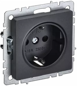 ЭЛМАКС - BRITE Роз. с з/к без з/ш 16А РС11-1-0-БрЧ черн. IEK элмакс, электротехника, кабель, светотехника, elmax.pro