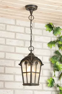 ЭЛМАКС - Уличный подвесной светильник IP44 Mira H черное золото элмакс, электротехника, кабель, светотехника, elmax.pro