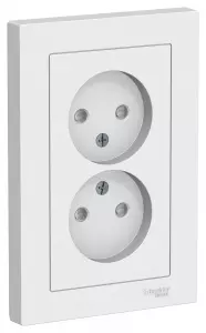 ЭЛМАКС - ATLASDESIGN РОЗЕТКА двойная без заземления со шторками,16А, в сборе, ЛОТОС элмакс, электротехника, кабель, светотехника, elmax.pro