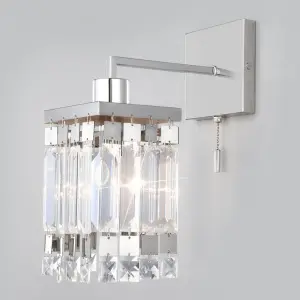 ЭЛМАКС - Настенный светильник с хрусталем 10100/1 хром/прозрачный хрусталь Strotskis элмакс, электротехника, кабель, светотехника, elmax.pro