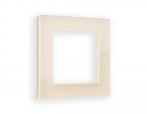 ЭЛМАКС - Рамка ALFA Platos (Бежевый Стекло органическое) 1-ая AF330301 элмакс, электротехника, кабель, светотехника, elmax.pro