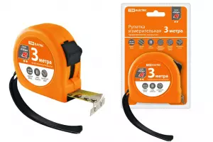 ЭЛМАКС - Рулетка, длина 3 м, стальная лента, ширина 16 мм, прорезиненное покрытие, магнит, "Рубин" TDM элмакс, электротехника, кабель, светотехника, elmax.pro