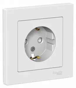 ЭЛМАКС - ATLASDESIGN РОЗЕТКА с заземлением со шторками, 16А, в сборе, ЛОТОС элмакс, электротехника, кабель, светотехника, elmax.pro