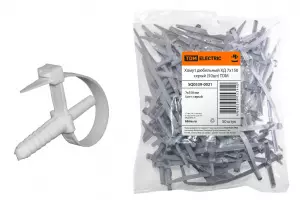ЭЛМАКС - Хомут дюбельный ХД 7х150 серый (50шт) TDM элмакс, электротехника, кабель, светотехника, elmax.pro