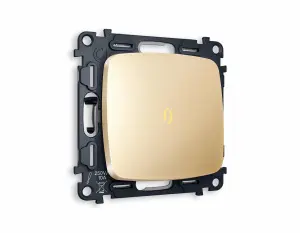 ЭЛМАКС - Комплект механизма 1-клавишного проходного выключателя с подсветкой 3200K (мягкий теплый свет) OMEGA элмакс, электротехника, кабель, светотехника, elmax.pro