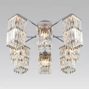 ЭЛМАКС - Подвесная люстра с хрусталем 10100/8 хром/прозрачный хрусталь Strotskis элмакс, электротехника, кабель, светотехника, elmax.pro