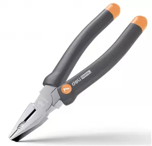 Плоскогубцы комбинированные "Home Series Gray" Deli HT2007C 180мм, эксклюзивный дизайн, рукоятка из высококачественного софттач пластика