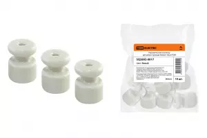 ЭЛМАКС - Керамический изолятор для ретро провода белый (10шт) TDM элмакс, электротехника, кабель, светотехника, elmax.pro