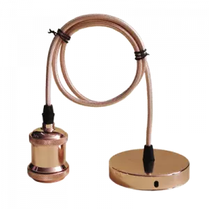 ЭЛМАКС - Патрон Е27-ПШ-deco подвесной шнур 1м Медь IN HOME элмакс, электротехника, кабель, светотехника, elmax.pro