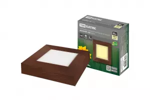 ЭЛМАКС - Светильник накладной светодиодный квадрат "Даунлайт" СПО (венге) 6 Вт 120*120*32 мм 3000К TDM  элмакс, электротехника, кабель, светотехника, elmax.pro