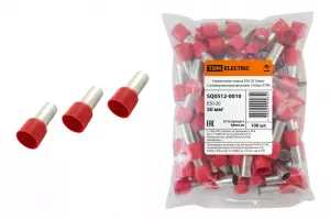 ЭЛМАКС - Наконечник-гильза Е50-20 50мм2 с изолированным фланцем (100шт) TDM элмакс, электротехника, кабель, светотехника, elmax.pro