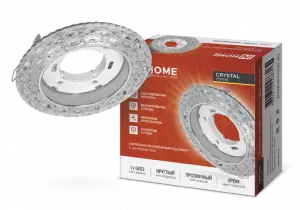 ЭЛМАКС - Светильник встраиваемый GX53R-crystal БАБОЧКИ-R15L с подсветкой 4К под GX53 Прозрачный/Хром IN HOME элмакс, электротехника, кабель, светотехника, elmax.pro