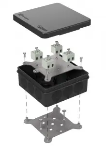 Коробка огнестойкая для о/п двухкомпонентная 60-0303-9005-FR2.5-8 Е15-Е120 100х100х40 Промрукав Коробка огнестойкая для о/п двухкомпонентная 60-0303-9005-FR2.5-8 Е15-Е120 100х100х40 Промрукав
