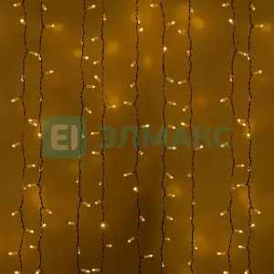 Гирлянда "Светодиодный Дождь" 2х3 м, постоянное свечение, белый провод, 230 В, диоды ЖЁЛТЫЕ, 760 LED