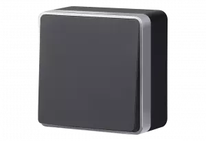 ЭЛМАКС - WL15-01-02/ Выключатель одноклавишный влагозащищенный Gallant (черный с серебром) элмакс, электротехника, кабель, светотехника, elmax.pro