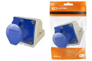 ЭЛМАКС - Розетка 113 стационарная 2Р+РЕ 16А 220В IP44 TDM элмакс, электротехника, кабель, светотехника, elmax.pro