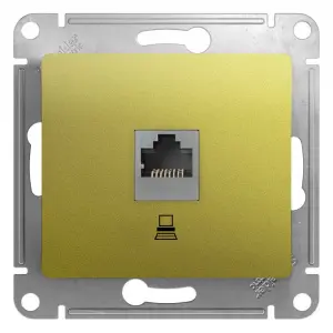 ЭЛМАКС - GLOSSA РОЗЕТКА компьютерная RJ45 кат.5E, механизм, ФИСТАШКОВЫЙ элмакс, электротехника, кабель, светотехника, elmax.pro