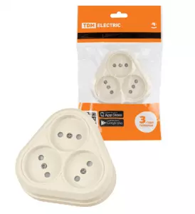 ЭЛМАКС - Розетка треугольная 2П открытой установки IP20 10А с защитными шторками сл. кость "Ладога" TDM элмакс, электротехника, кабель, светотехника, elmax.pro