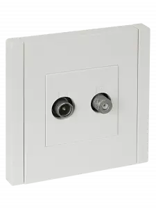 ЭЛМАКС - FORTE&PIANO Розетка двойная TV+SAT FP238 белый IEK элмакс, электротехника, кабель, светотехника, elmax.pro