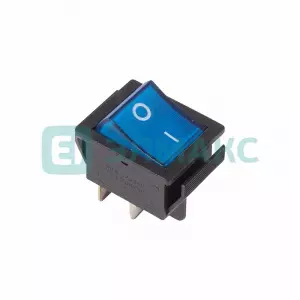 ЭЛМАКС - Выключатель клавишный 250V 16А (4с) ON-OFF синий с подсветкой REXANT элмакс, электротехника, кабель, светотехника, elmax.pro