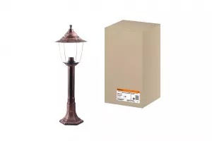 ЭЛМАКС - Светильник Прага Эл-11-73-075М 60 Вт Е27 напольный на стойке h-0.75 м медь, прозрачный плафон TDM элмакс, электротехника, кабель, светотехника, elmax.pro