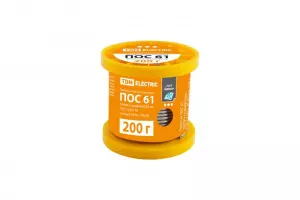 ЭЛМАКС - Припой ПОС 61, трубка с канифолью, ГОСТ 21931-76, Ø2 мм, 200 г, катушка, серия "Алмаз" TDM элмакс, электротехника, кабель, светотехника, elmax.pro