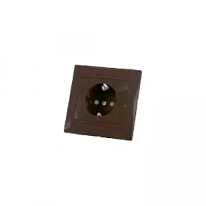 ЭЛМАКС - Розетка 2П+З 16А 250В с защ. шт. шоколад "Лама" TDM элмакс, электротехника, кабель, светотехника, elmax.pro
