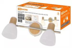 ЭЛМАКС - Светильник Спот, 2х40Вт, Е14, 230 В, 50 Гц, IP20, "Бутон", планка, ЭКО, сосна, TDM элмакс, электротехника, кабель, светотехника, elmax.pro