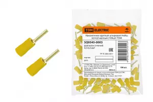 ЭЛМАКС - Наконечник круглый штыревой НкИш 4,0-6,0 желтый (100шт) TDM элмакс, электротехника, кабель, светотехника, elmax.pro