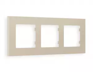 ЭЛМАКС - Рамка ALFA Qubi (Серо-бежевый матовый) 3-ая AF250363 элмакс, электротехника, кабель, светотехника, elmax.pro