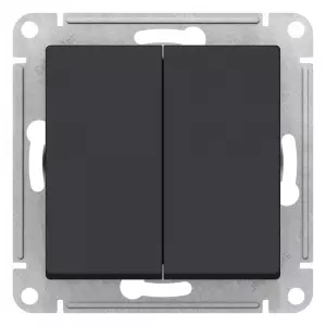 ATLASDESIGN 2-клавишный ПЕРЕКЛЮЧАТЕЛЬ, перекрестный, 2 x сх. 7, 10АХ, механизм, КАРБОН