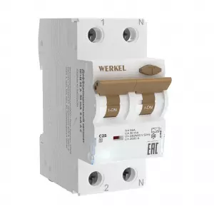 ЭЛМАКС - W922P256 / Дифференциальный автомат 1P+N 25 A 30 mА 6 kА C А элмакс, электротехника, кабель, светотехника, elmax.pro