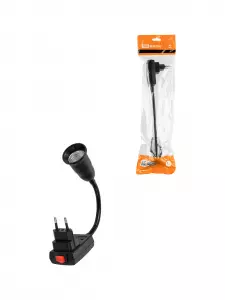 ЭЛМАКС - Переходник вилка-Е27 гибкий 150 мм с выключателем, черный, TDM элмакс, электротехника, кабель, светотехника, elmax.pro