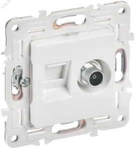 ЭЛМАКС - SKANDY Роз. двойная TV+RJ45 кат.5E SK-A14W арк. бел. IEK элмакс, электротехника, кабель, светотехника, elmax.pro