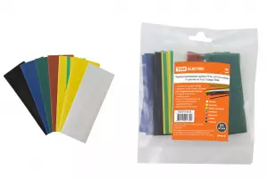 ЭЛМАКС - Термоусаживаемая трубка ТУТнг 25/12,5 набор (7 цветов по 3 шт. 100мм) TDM элмакс, электротехника, кабель, светотехника, elmax.pro