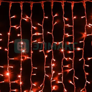 Гирлянда "Светодиодный Дождь" 2х1,5м, постоянное свечение, белый провод "КАУЧУК", 230 В, диоды КРАСН