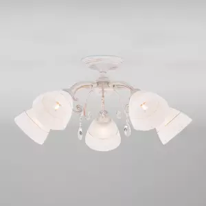 ЭЛМАКС - Потолочная люстра с плафонами 30156/5 белый с золотом элмакс, электротехника, кабель, светотехника, elmax.pro