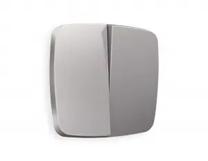 ЭЛМАКС - Лицевая панель OMEGA (Сталь матовый) для 2-клавишных выключателей QUANT OP5030 элмакс, электротехника, кабель, светотехника, elmax.pro