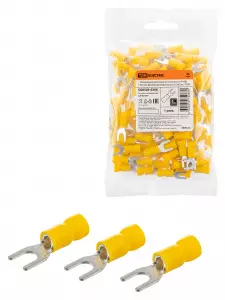 ЭЛМАКС - Наконечник вилочный изолированный НВИ с легким вводом проводника 6,0-5 (100 шт.) TDM элмакс, электротехника, кабель, светотехника, elmax.pro