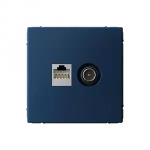 ЭЛМАКС - ARTGALLERY РОЗЕТКА двойная ТВ + компьютерная RJ45, кат. 5Е, АКВАМАРИН элмакс, электротехника, кабель, светотехника, elmax.pro