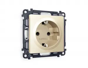 ЭЛМАКС - Комплект механизма электрической розетки ALFA MA607010 Шампань 16A-250V 50Hz 2P+E с заземлением и шт элмакс, электротехника, кабель, светотехника, elmax.pro